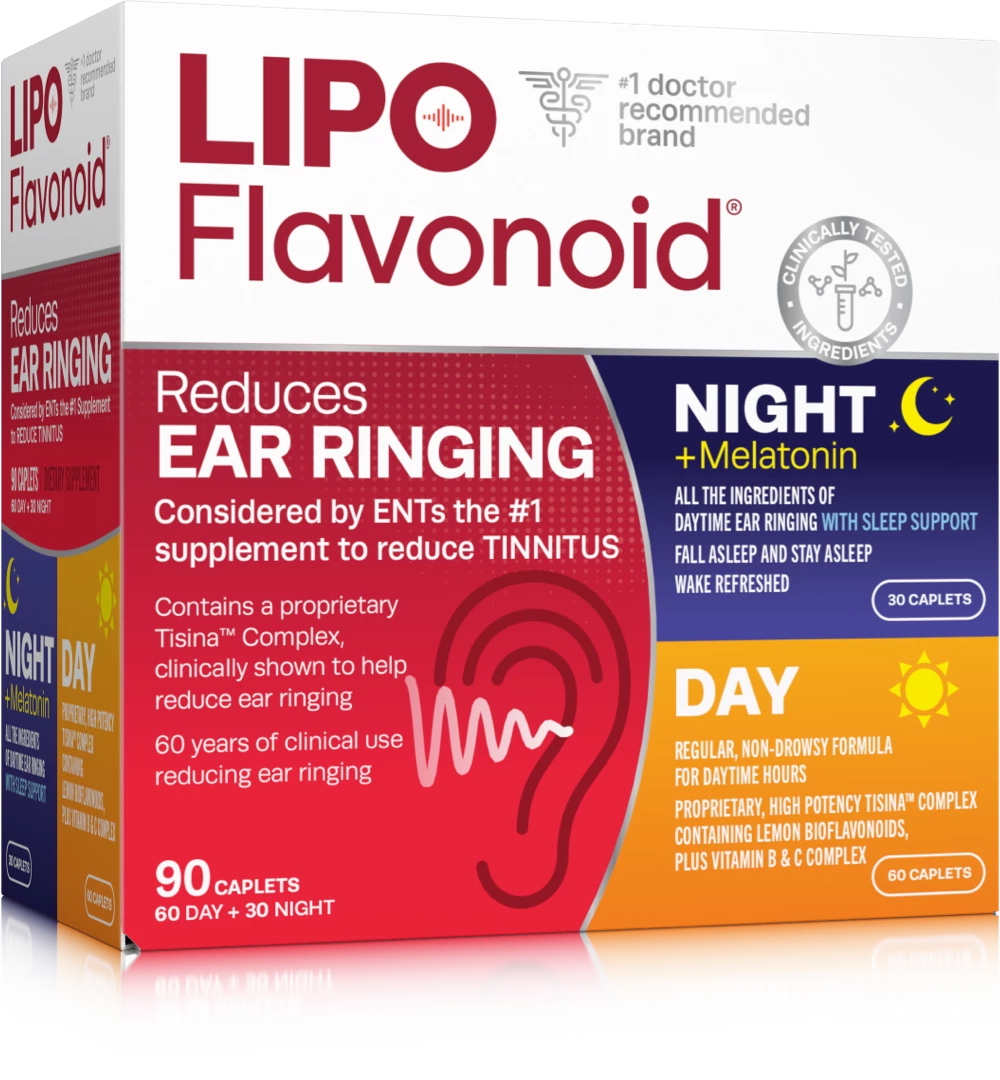 Lipo-Flavanoid Plus Day and Night Combo Kit Caplets, To Reduce Ear Ringing, 90 Ea